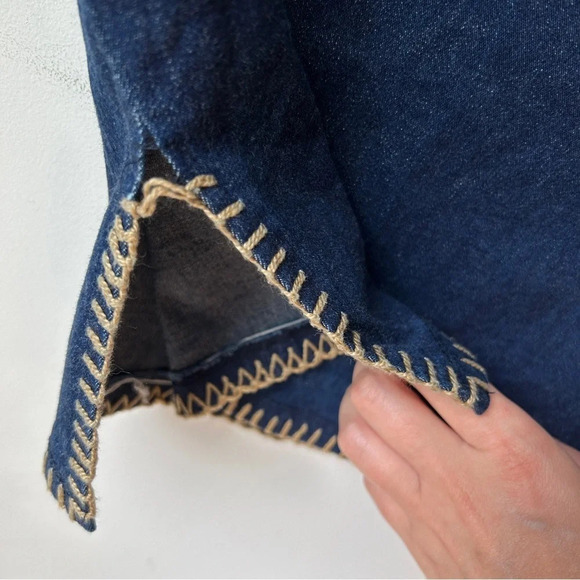 Vintage Y2K stretch‎  dark wash denim pencil / midi skirt - Picture 5 of 5